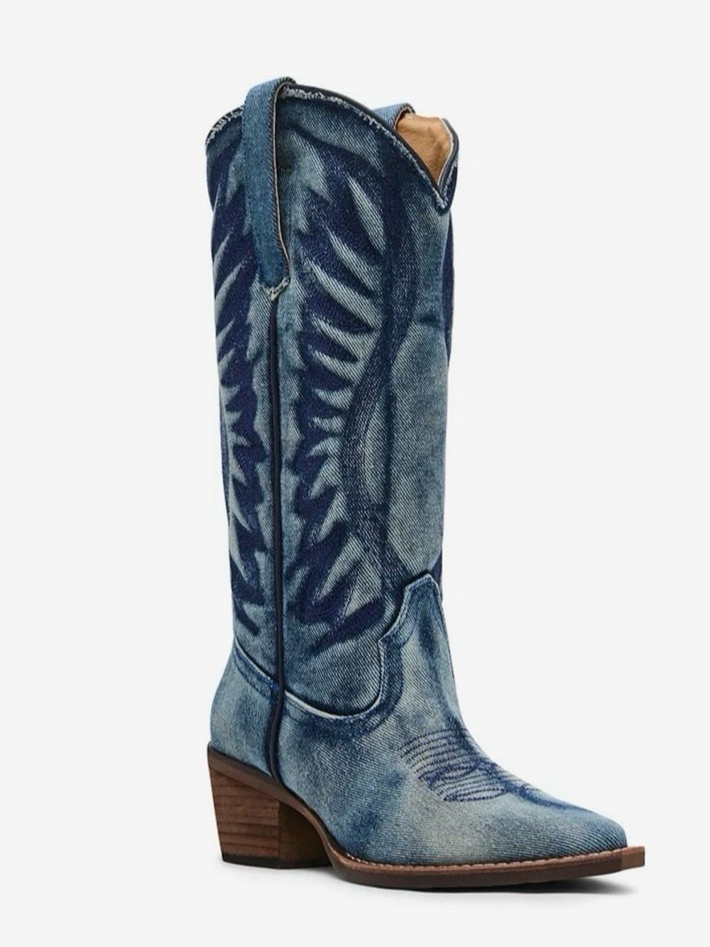 LIKE NEW Denim Western Boots - Steve Madden - Picture 5 of 6